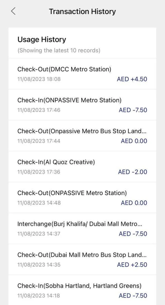 How to Check Nol Card Travel History
